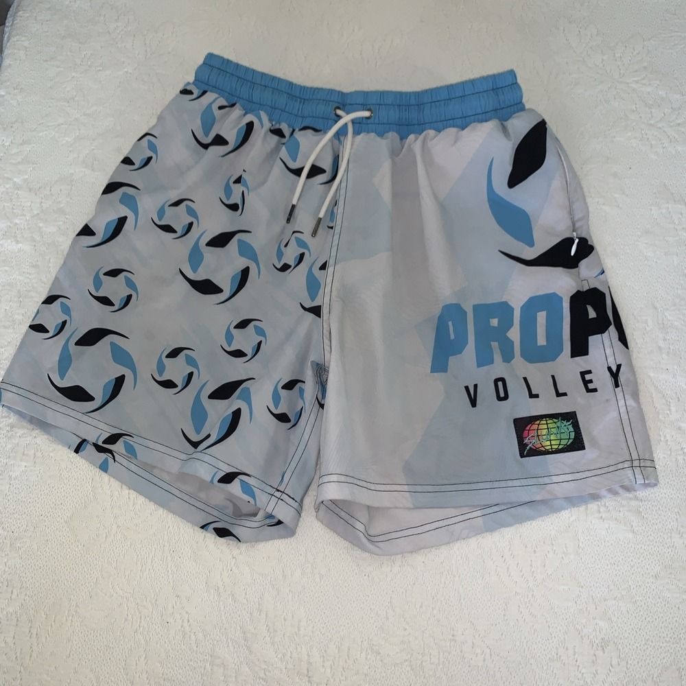 Slunks Shorts Men's Large Blue Lined Proplay Volleyball